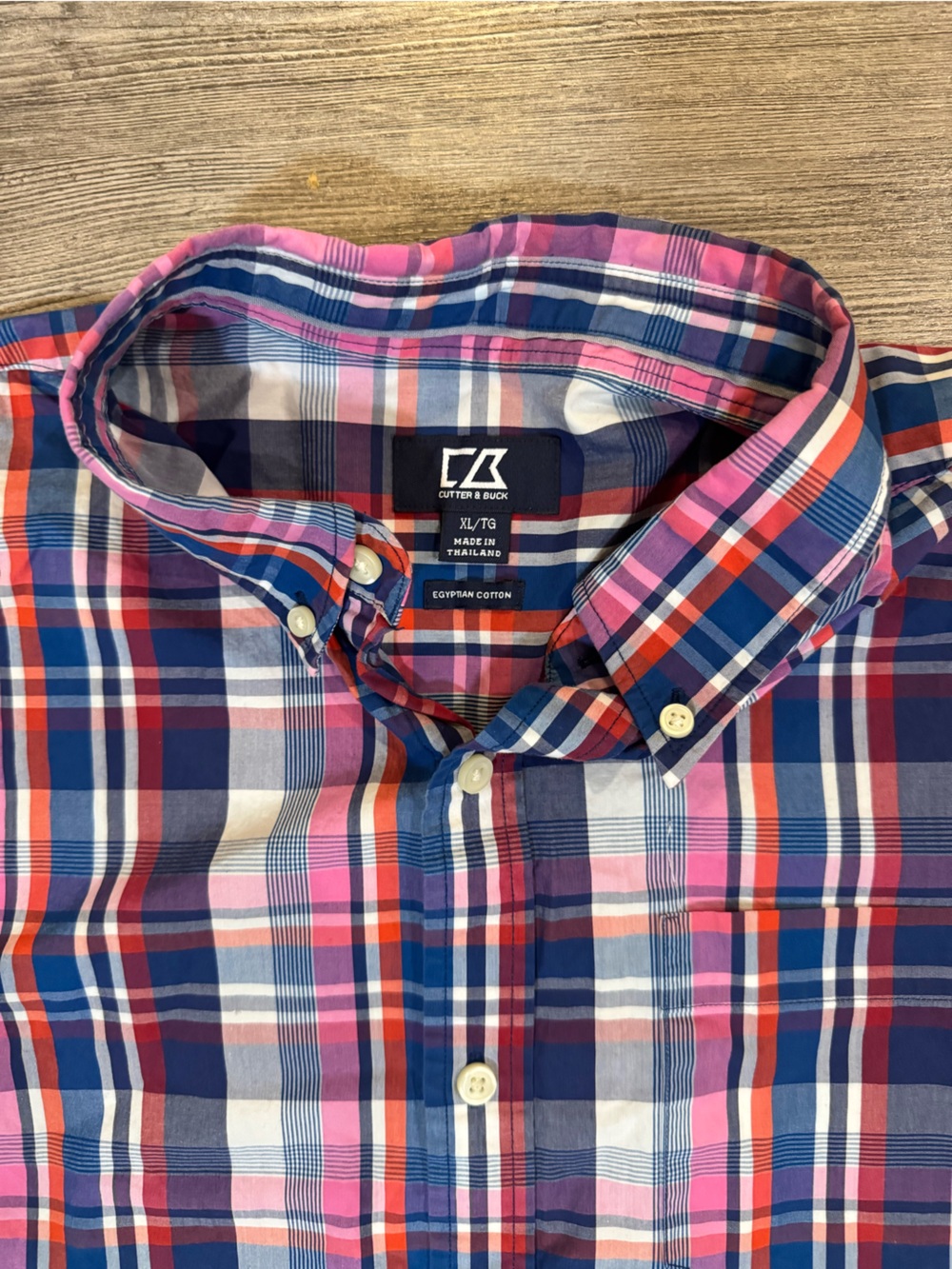 Cutter & Buck Men’s Short-Sleeve Plaid Button-Down Shirt - Size XL